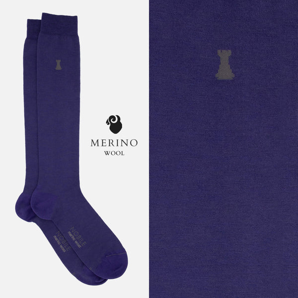 Wool Colors - Box of 6 long socks in solid color Merino wool
