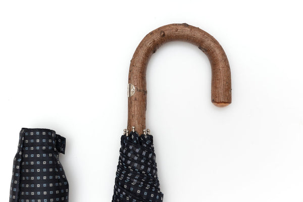 Mario Talarico folding umbrella blue checked elm handle
