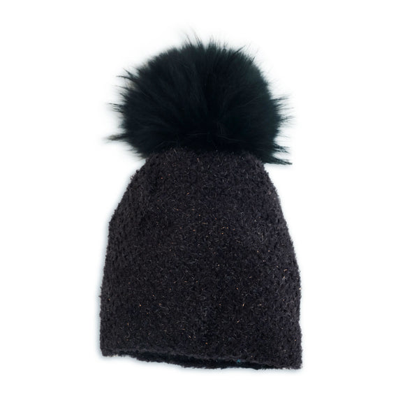 CAPPELLO IN MAGLINA NERA LUREX