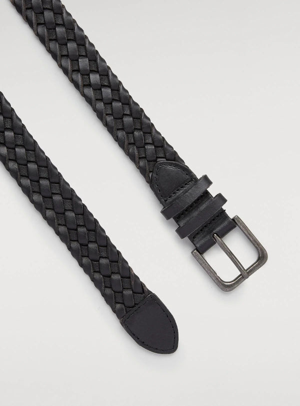 Braided leather belt