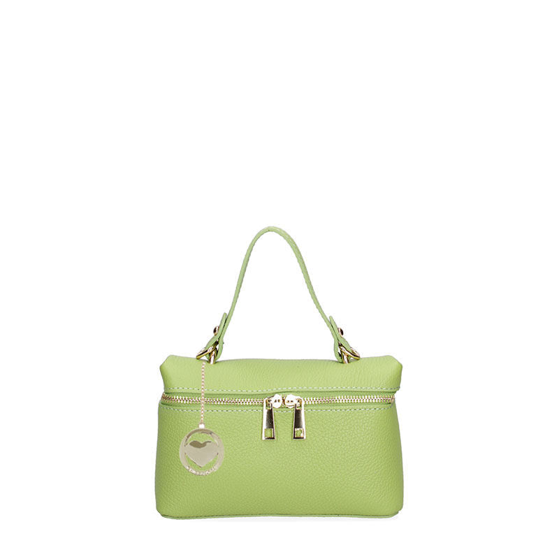 Women's Small Leather Clutch Bag with Double Zip Closure - 07160. 
