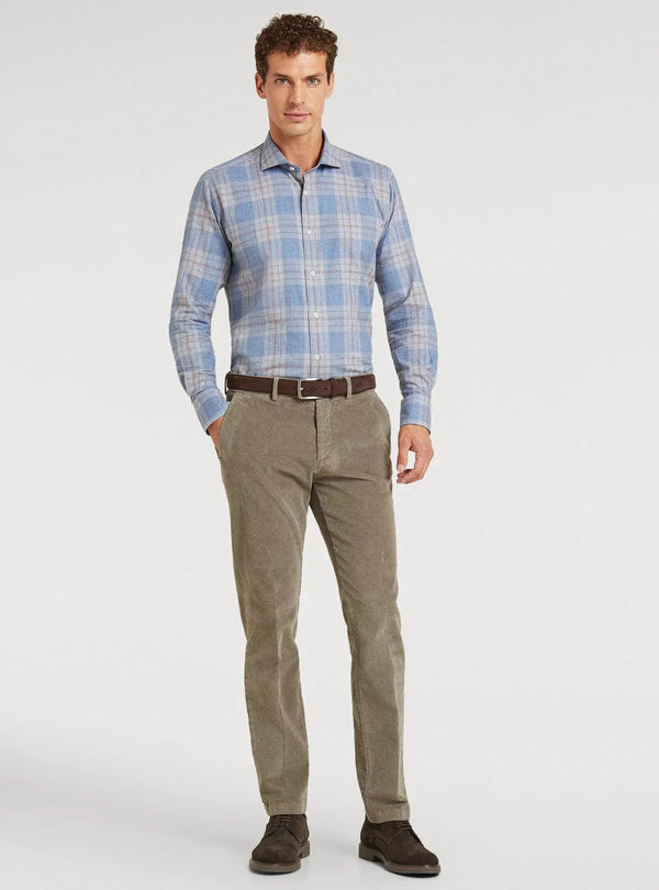 Pantalone chinos tasca America in velluto a coste