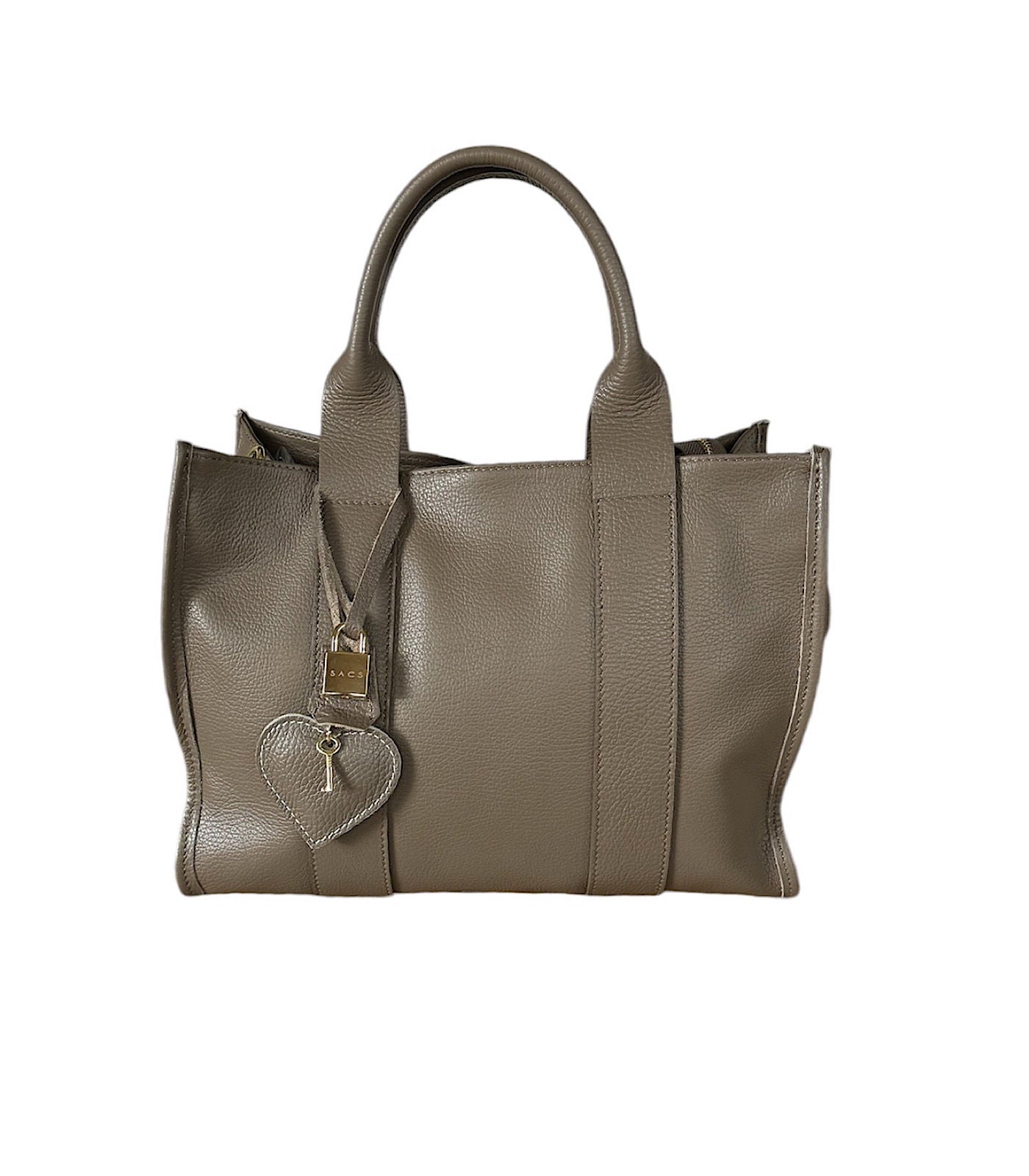 Totem Sacs Col Dark Taupe Real Leather
