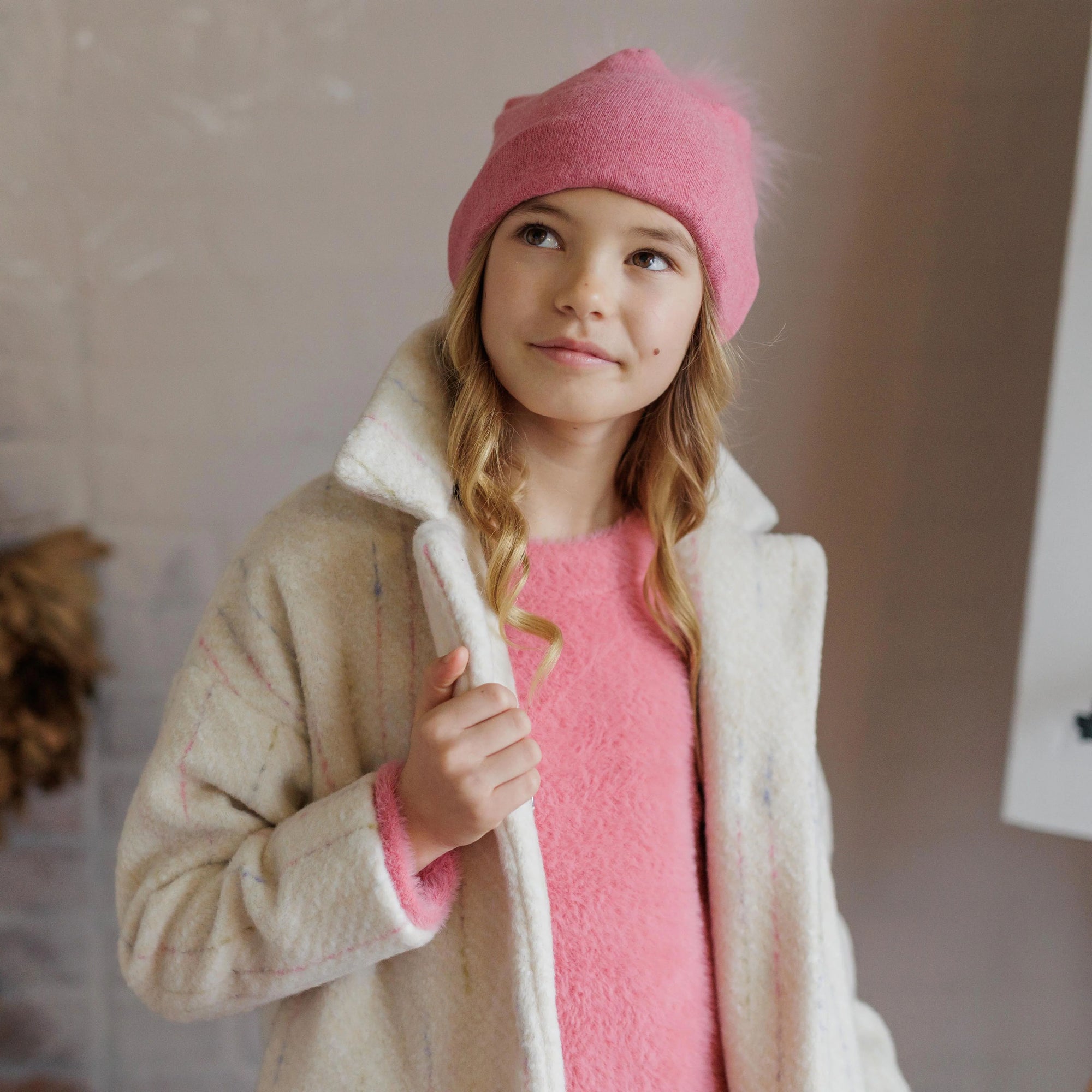 WARM COTTON HAT WITH MAXI POMPOM