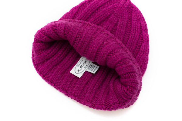 Fuchsia pure cashmere hat