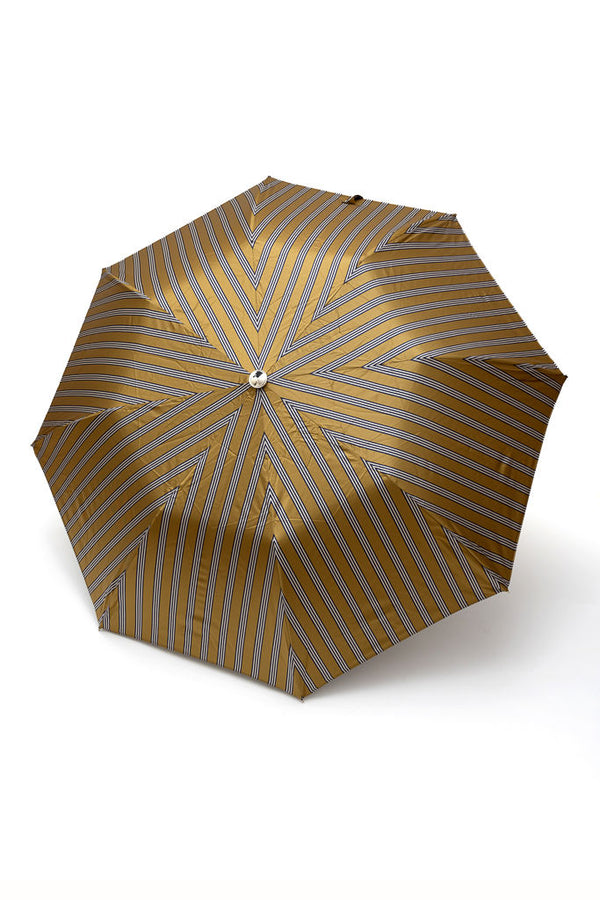 Mario Talarico golden folding umbrella with bamboo handle