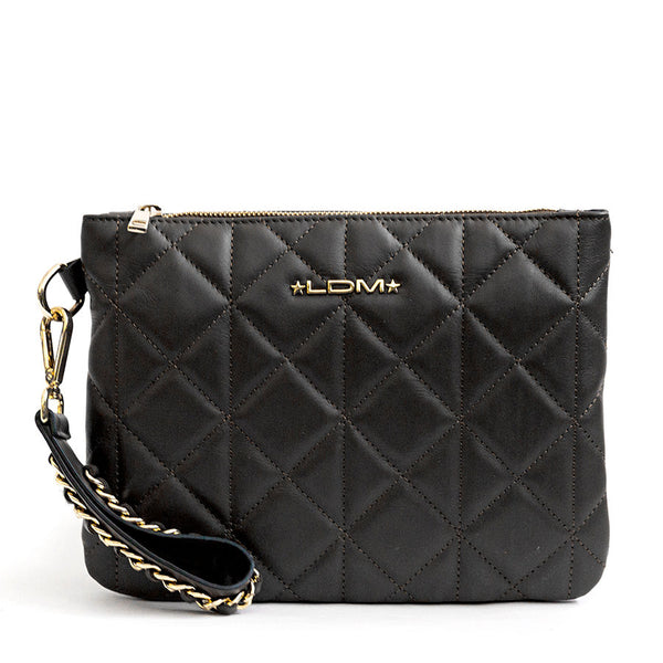 PARIS - Black Quilted Nappa Leather Envelope