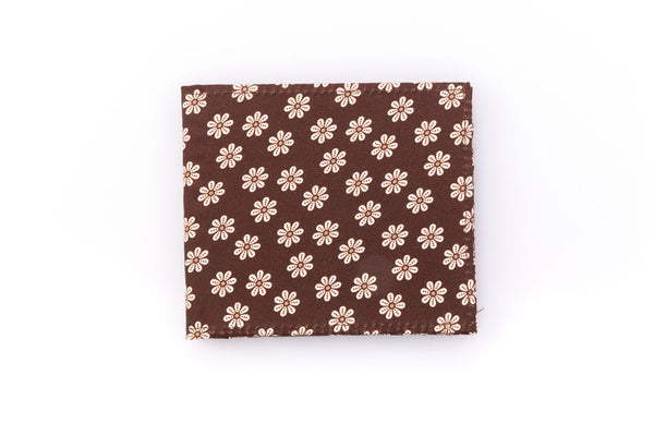 Brown card holder in pure silk