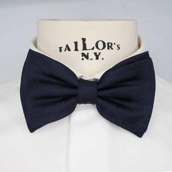 Blue embroidered bow tie