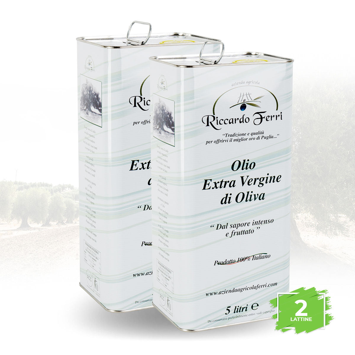 2 x 5 Lt Cans of 100% Italian Extra Virgin Olive Oil