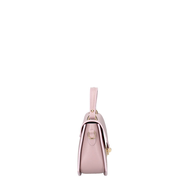 Small Leather Women's Handbag with Twist Closure - 7202. 