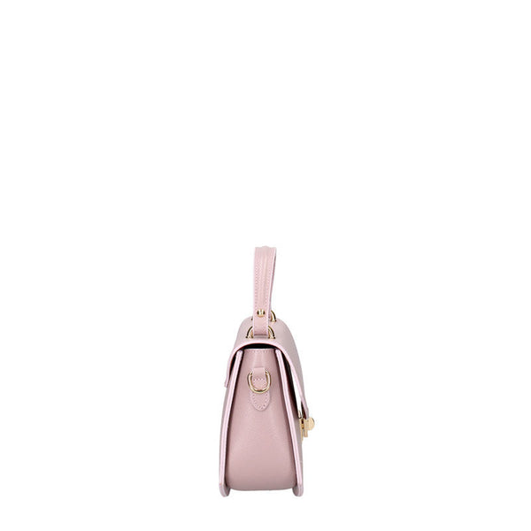 Small Leather Women's Handbag with Twist Closure - 7202. 