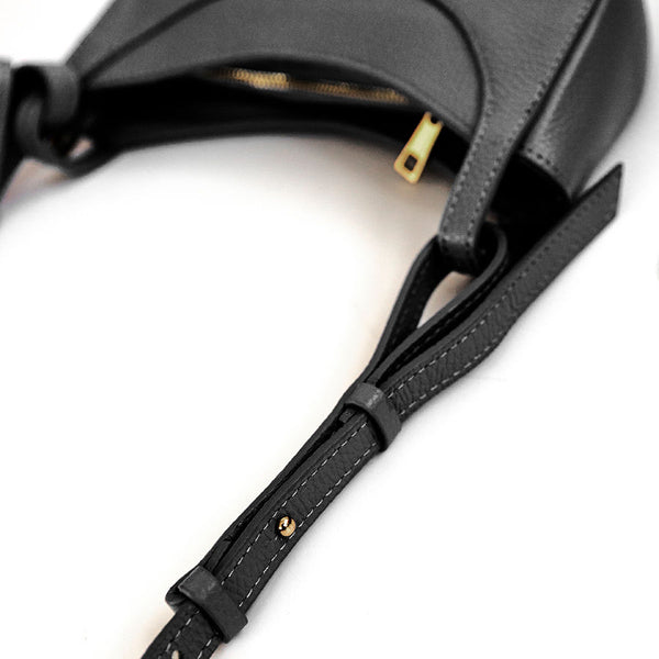 SMILE - Mezzaluna in pelle nero