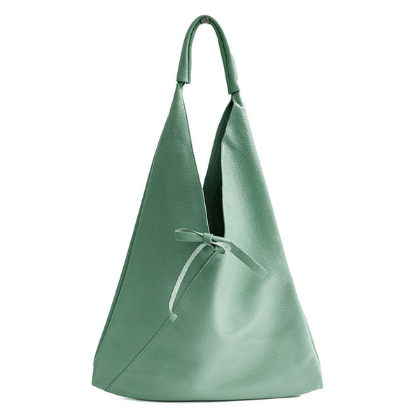 LINA - Maxi leather bag mint