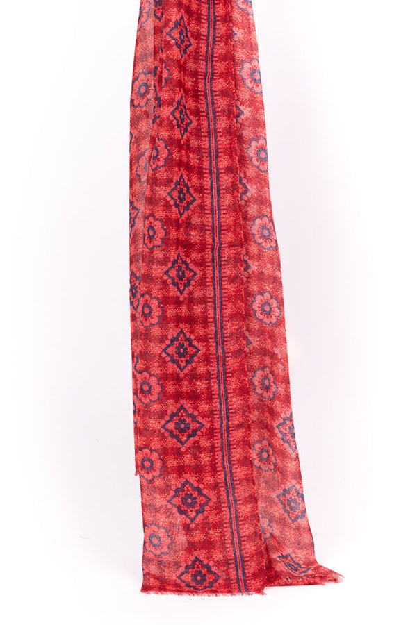 Red pure wool scarf