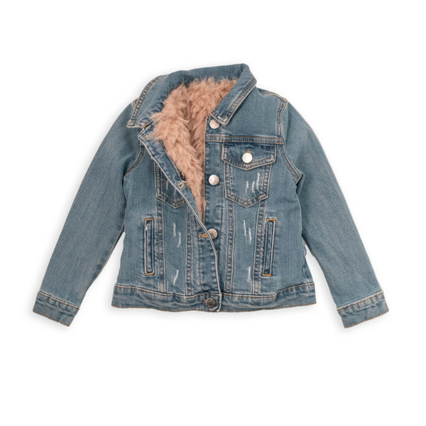 GIACCA DENIM FODERA IN ECO PELLICCIA