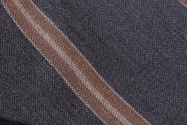 Regimental grey tie in pure wool