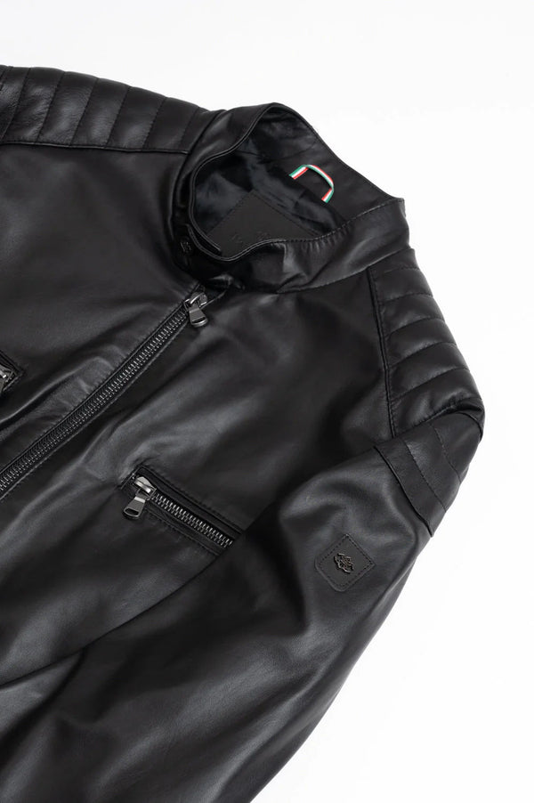 Michele Leather Jacket with Stitching