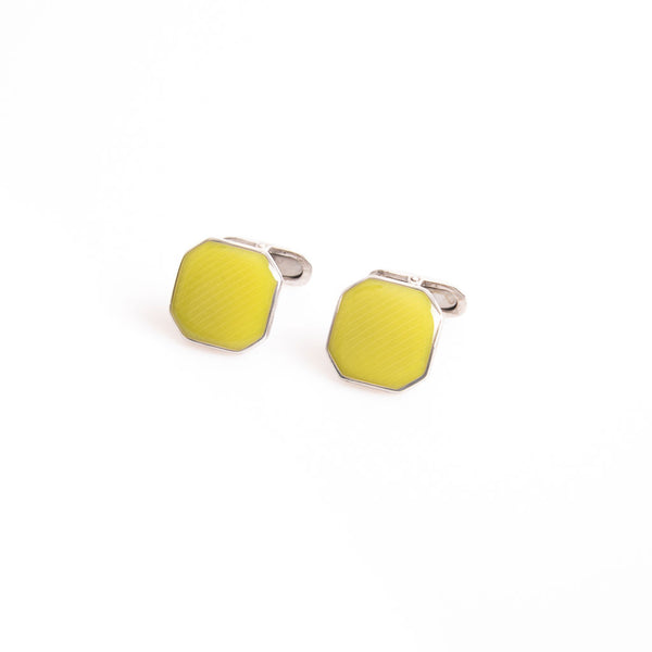 Octagonal silver cufflinks