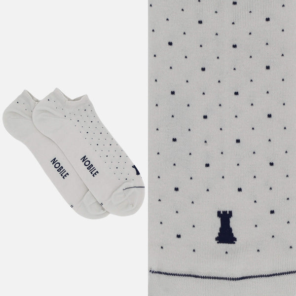 Pure Makò Cotton Ankle Socks - Polka Dots 