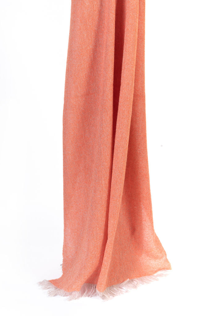 Pure cashmere orange scarf