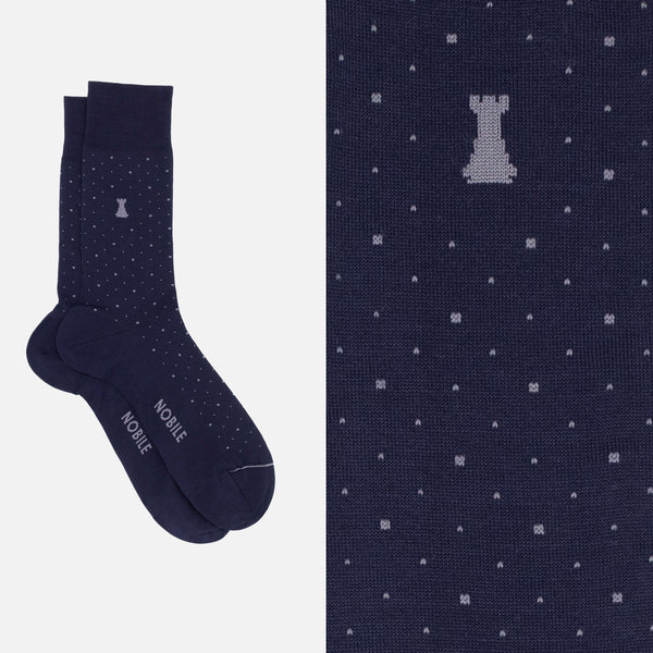 Polka Dot Night Box - Short socks 3 x Amaranth polka dots &amp; 3 x Silver polka dots on Blue