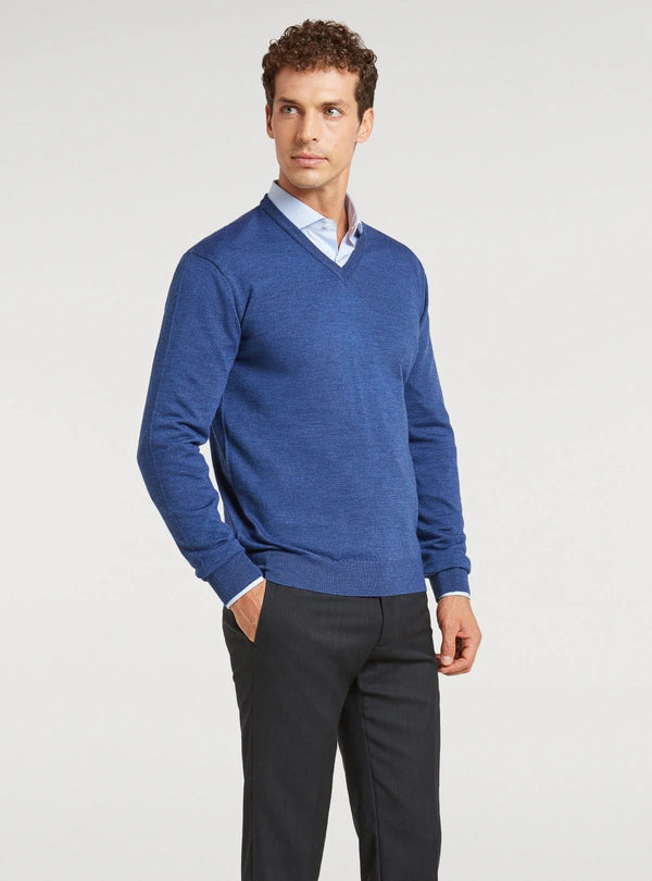Merino wool V-neck sweater