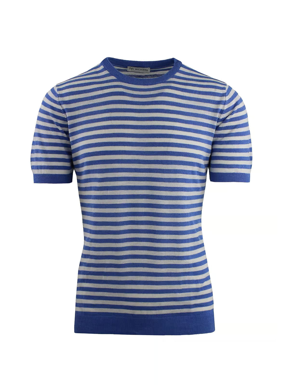 CREW NECK WITH HALF SLEEVES AND EVEN STRIPES