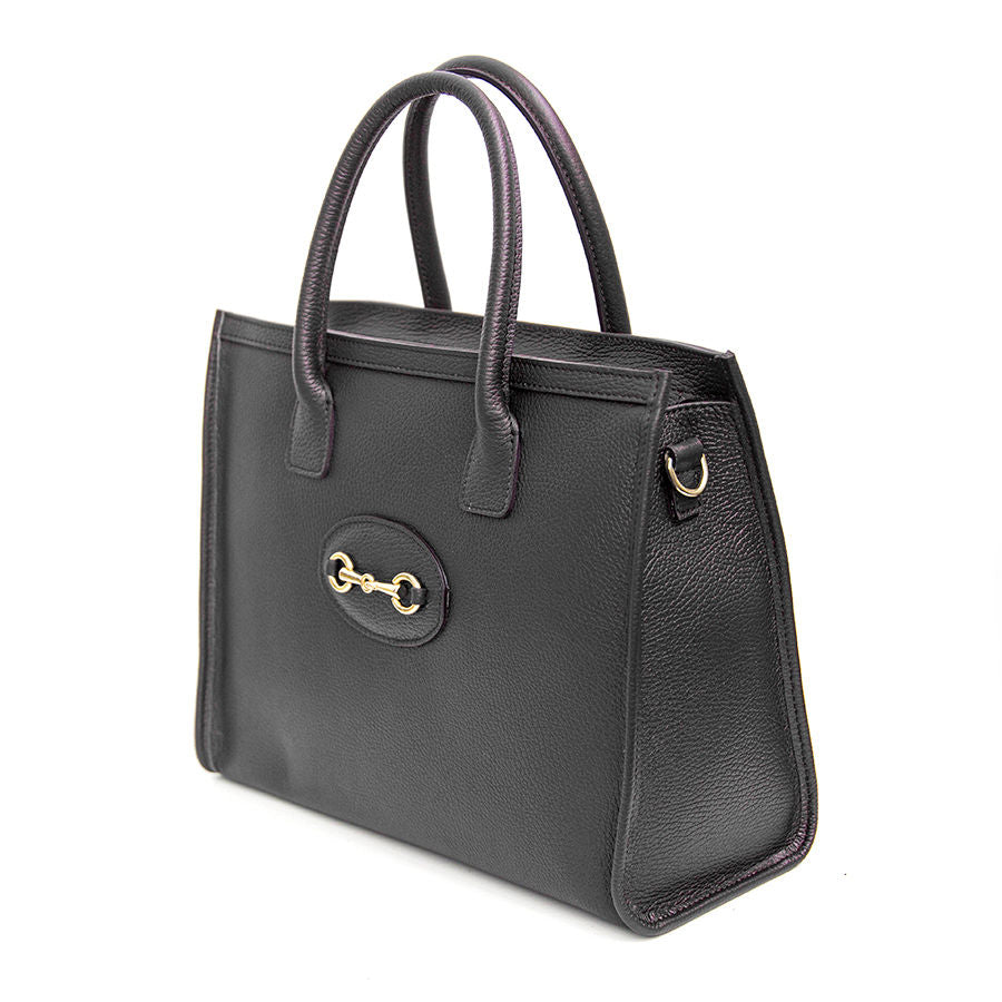 LONDON - Black Dollar Leather Bag