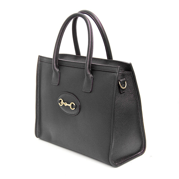 LONDON - Black Dollar Leather Bag