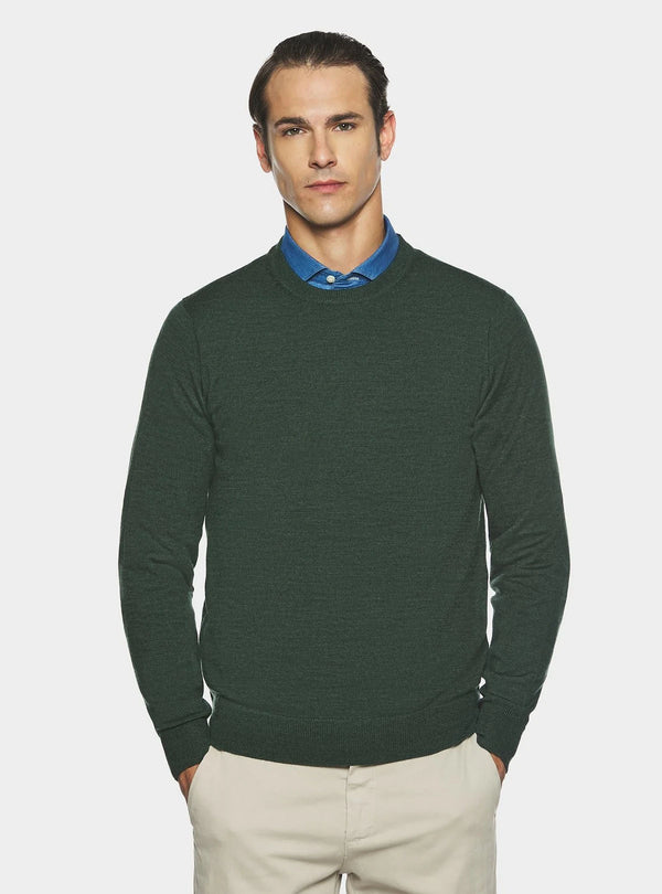 Maglia girocollo in pura lana merino