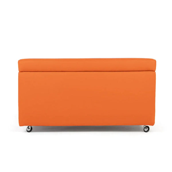 PANDORA 84 ECO SWING, Panca Pouf Contenitore Rettangolare in Ecopelle con Ruote 84x42 h42