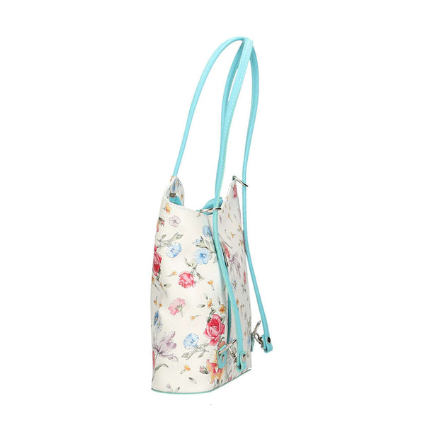 Borsa a Spalla da Donna Fantasia Floreale in Pelle - 27x30x9 cm - 80056