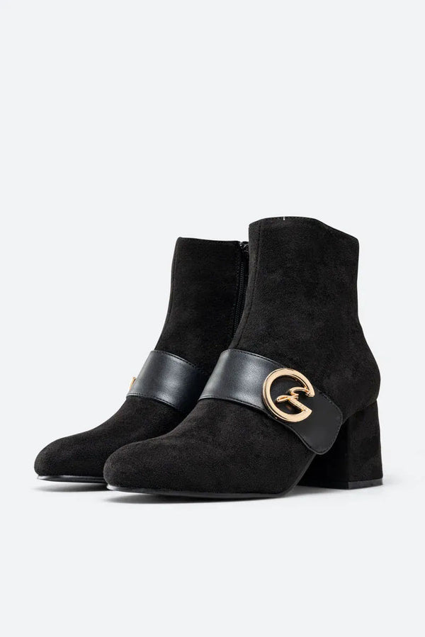 Sidney Black Suede Ankle Boots