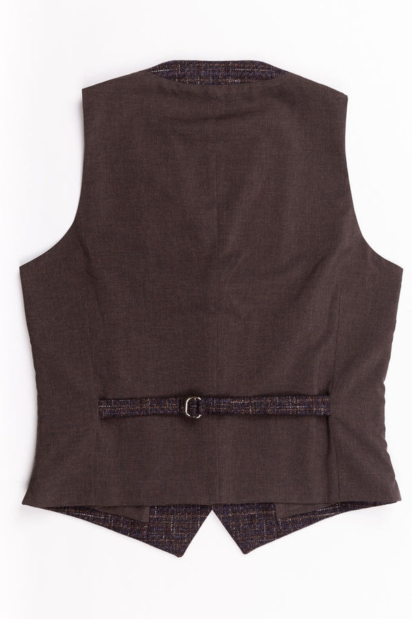 Brown patterned vest