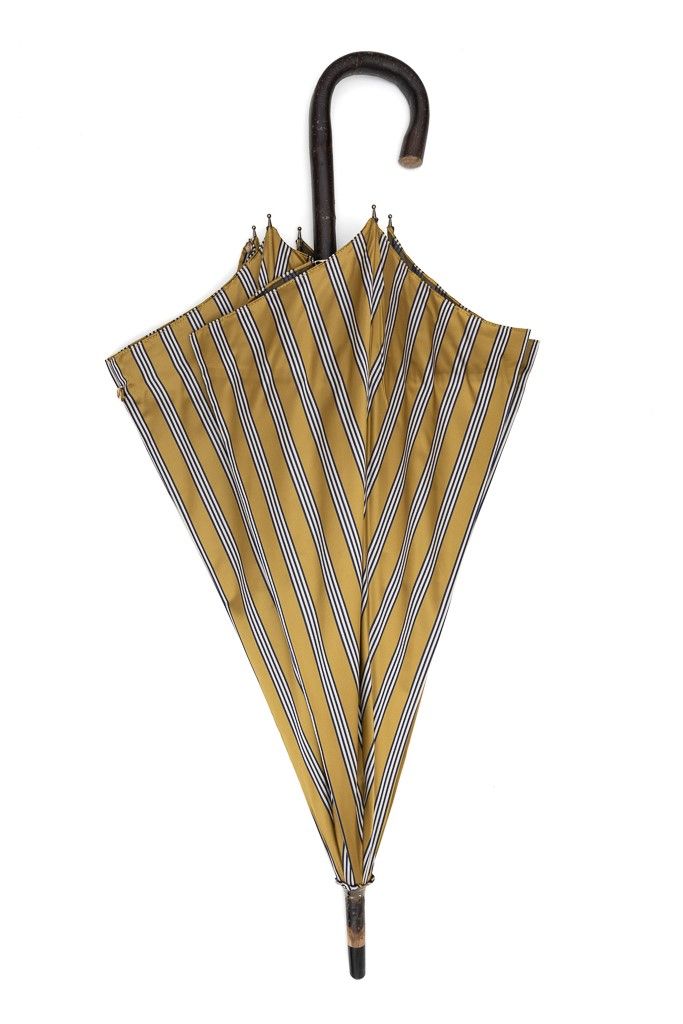 Mario Talarico ochre striped chestnut wood umbrella