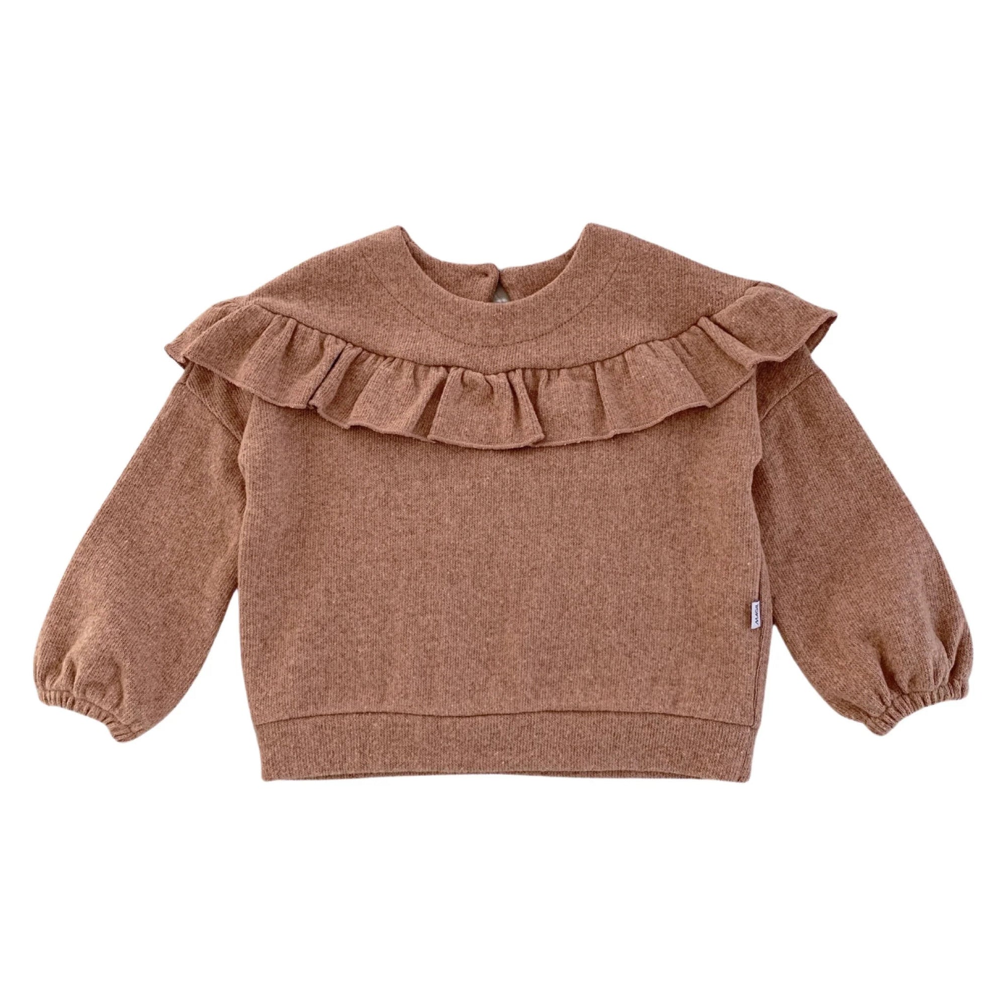 WARM COTTON SWEATER WITH VOLANT