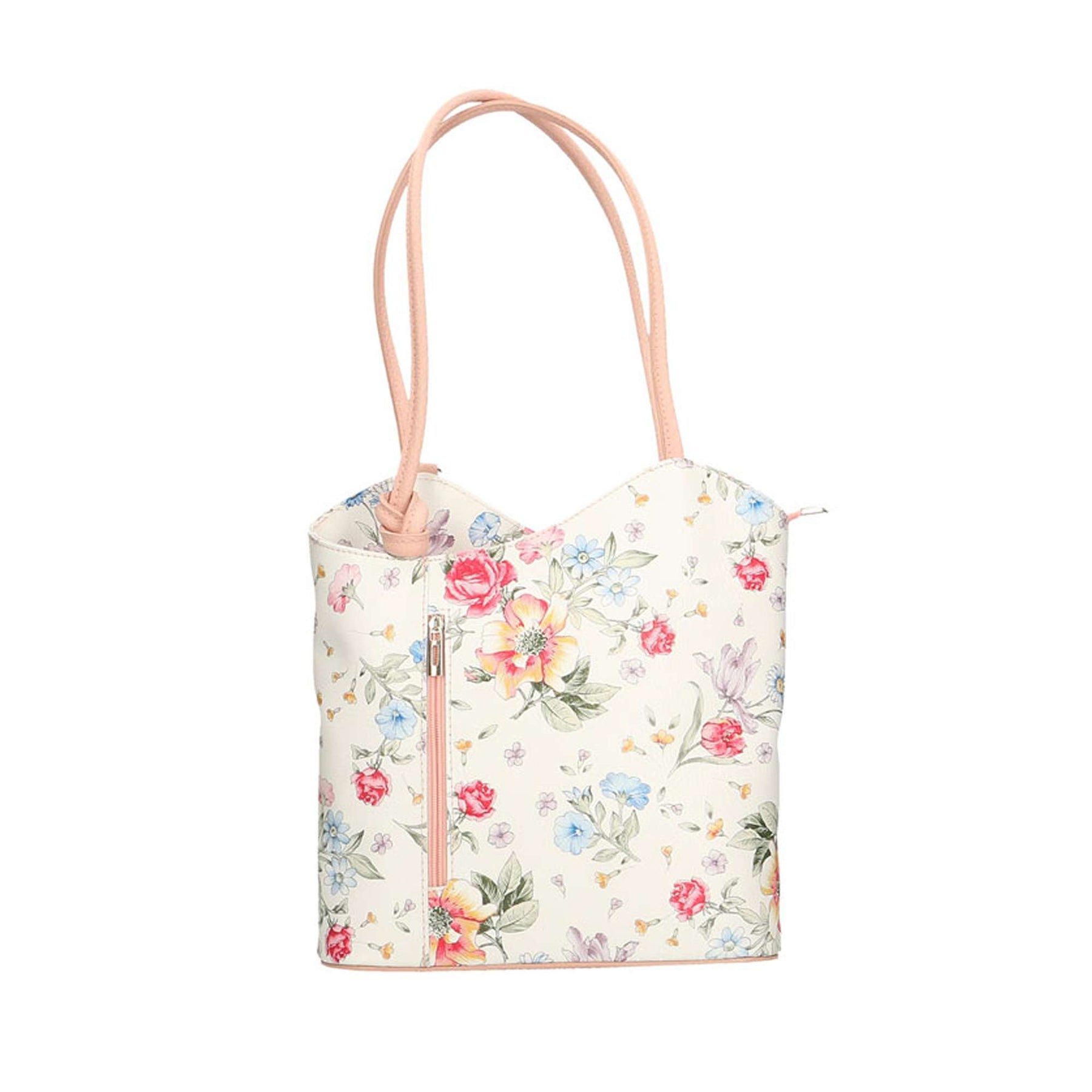 Borsa a Spalla da Donna Fantasia Floreale in Pelle - 27x30x9 cm - 80056