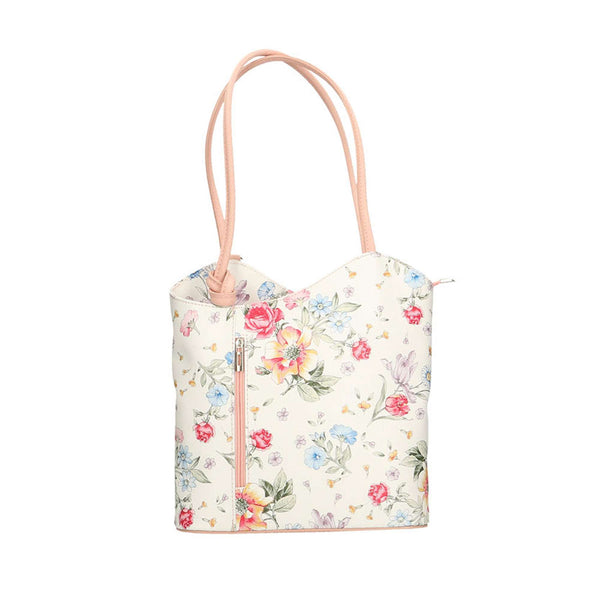Borsa a Spalla da Donna Fantasia Floreale in Pelle - 27x30x9 cm - 80056