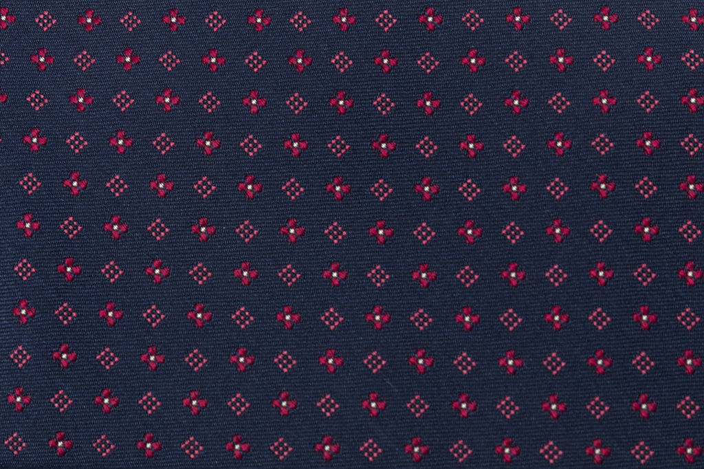 Blue tie with pure silk geometry