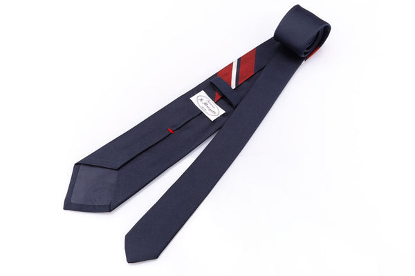 Pure blue silk regimental tie