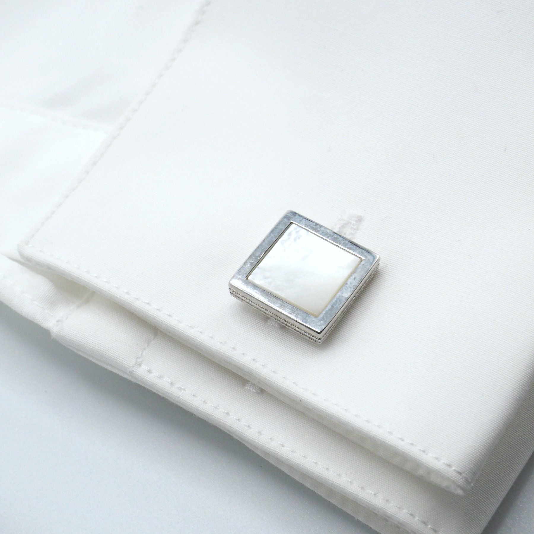 Square mother of pearl cufflinks
