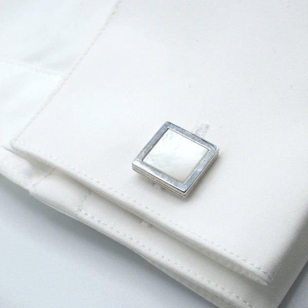 Square mother of pearl cufflinks