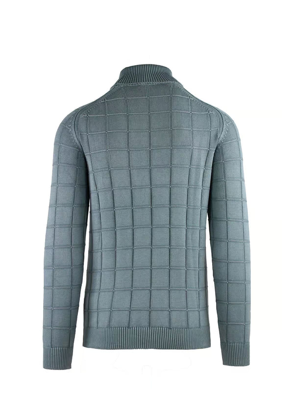 CHECKED WORKMANSHIP TURTLENECK WITH HAMMER SLEEVE