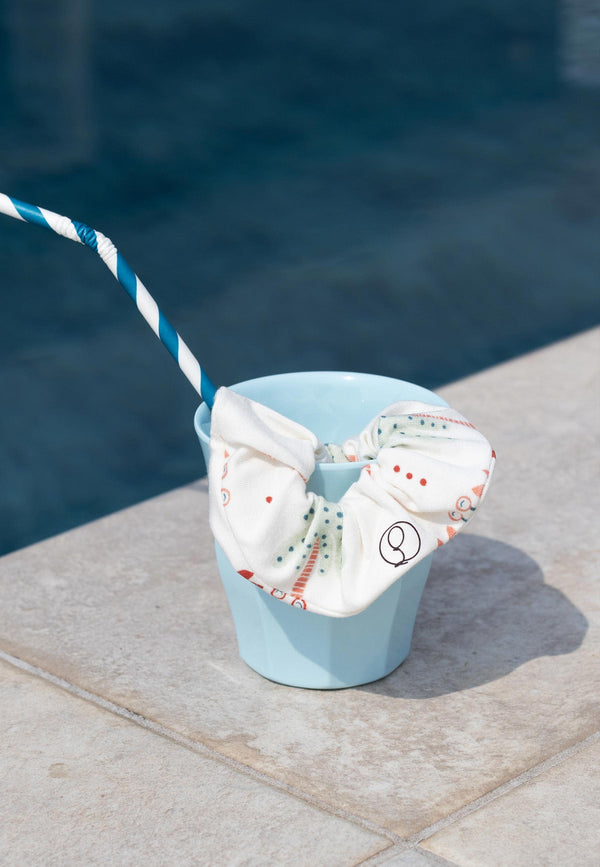 Chouchou (scrunchie) in bambù - Granchietti - Palloncino blu