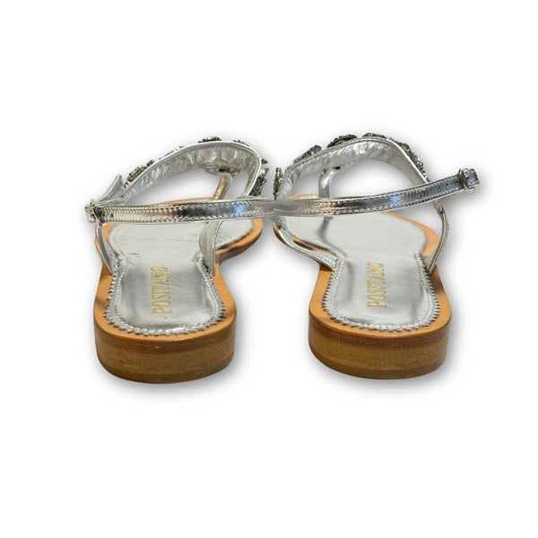 MastroDomenico Women's Handmade Sandals - Marble Silver 