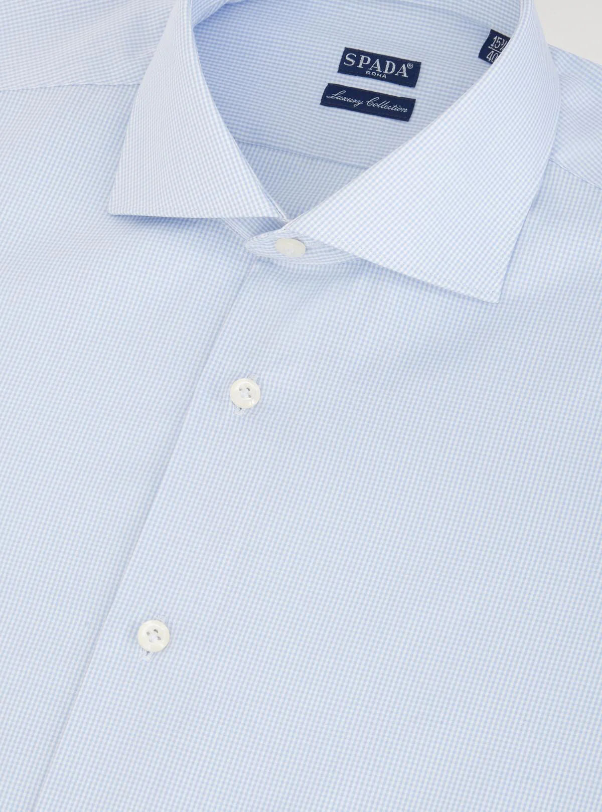 Camicia in cotone micro quadretto