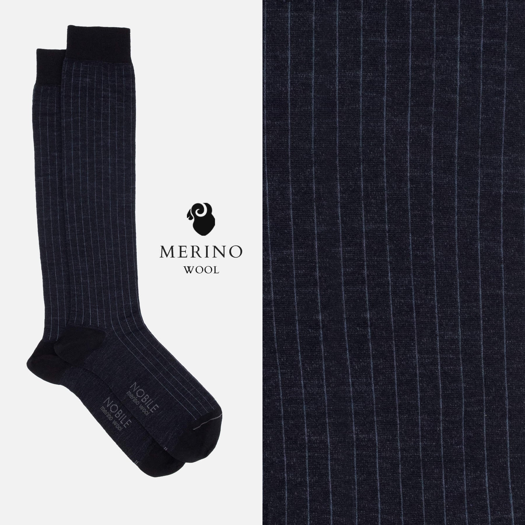 St. Moritz - Box of 6 Merino Wool Long Socks - Ribs &amp; Pois