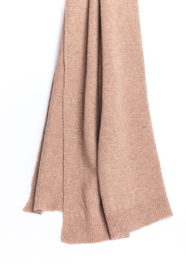 Camel scarf in pure cashmere