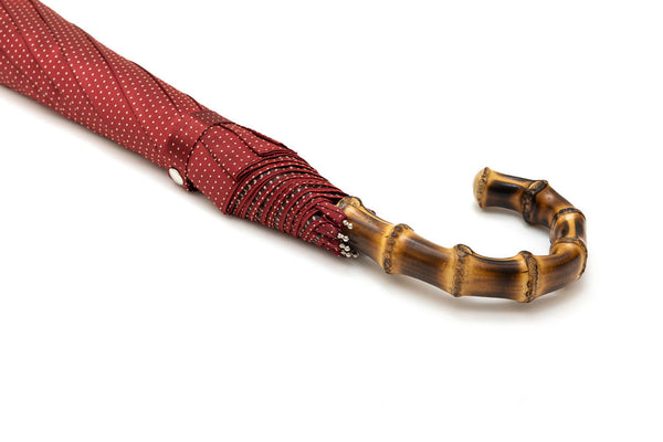 Mario Talarico Folding Umbrella Red Bamboo Handle